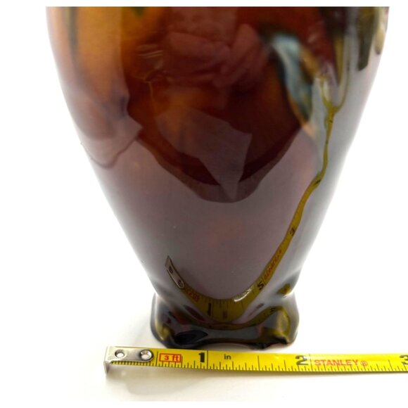 Antique French Art Nouveau Majolica Vase Floral Motif Vivid Colors (READ) - Picture 8 of 12